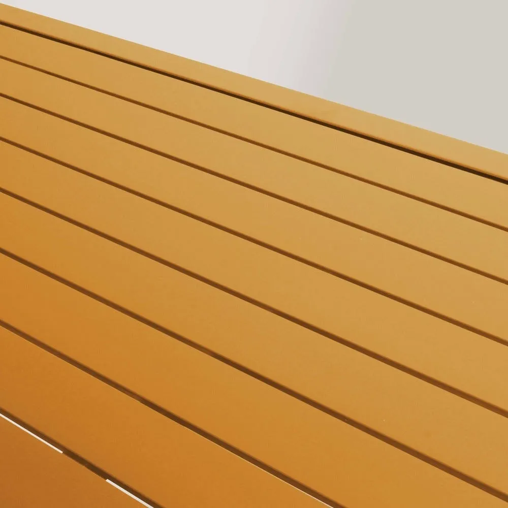 Table carrée de terrasse (70x70cm) jaune moutarde oviala