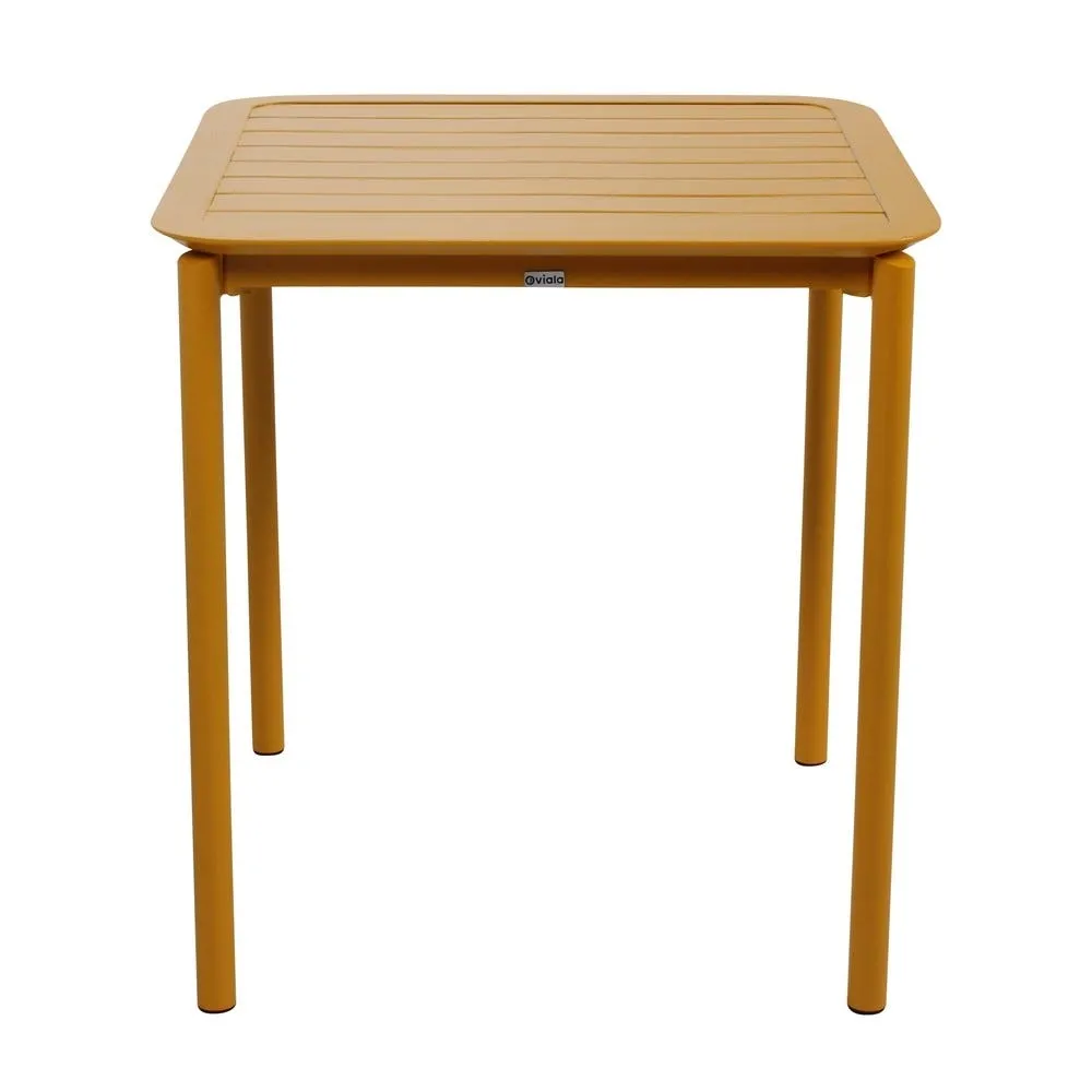 Table carrée de terrasse (70x70cm) jaune moutarde oviala